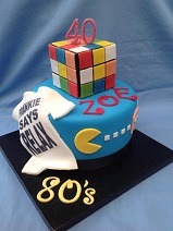 Rubik Cube & PacMan 40th birthday cake